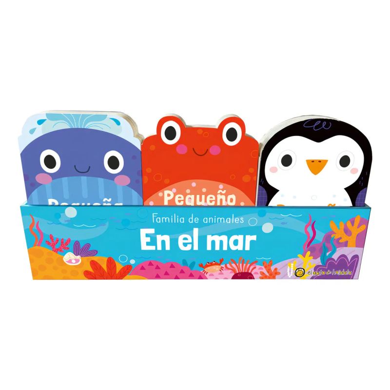 MAR: CANGREJO, PINGUINO Y BALLENA - FAMILIA DE ANIMALES - CARTONE (Nuevo)