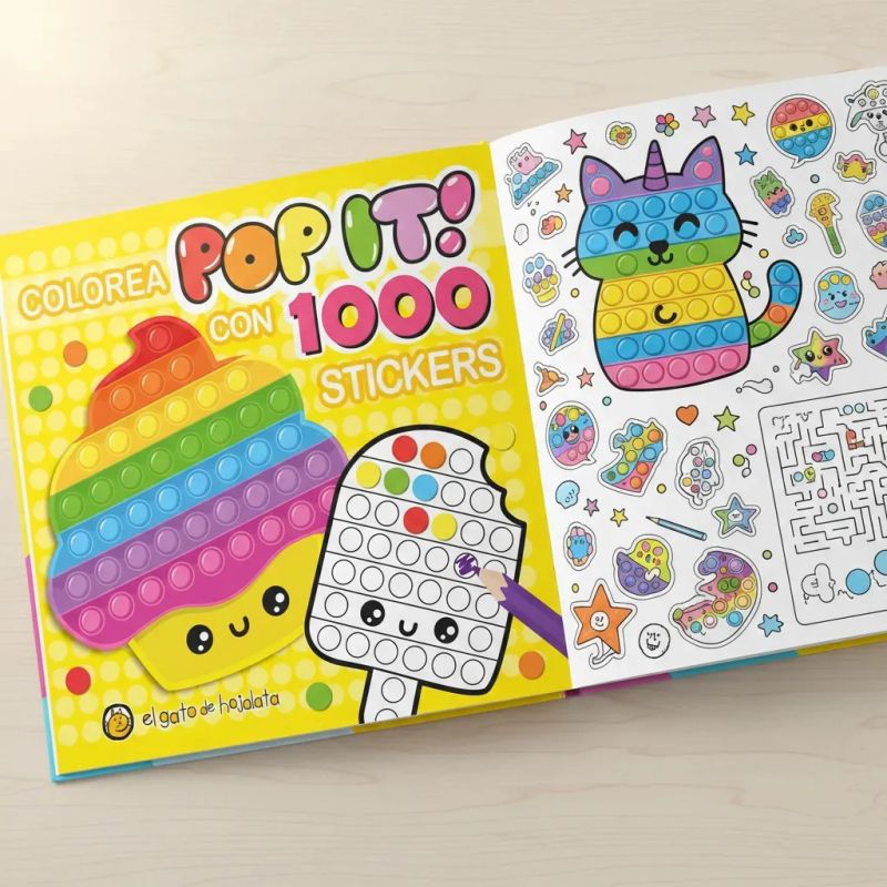 CUPCAKE - COLOREA POP IT - 1000 STICKERS (Nuevo) - Miniatura 3