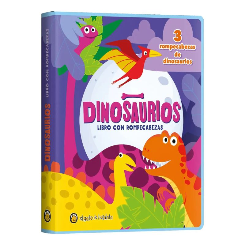 DINOSAURIOS - PIECITAS DE GOMA - LIBRO CON ROMPECABEZAS - TD (Nuevo)