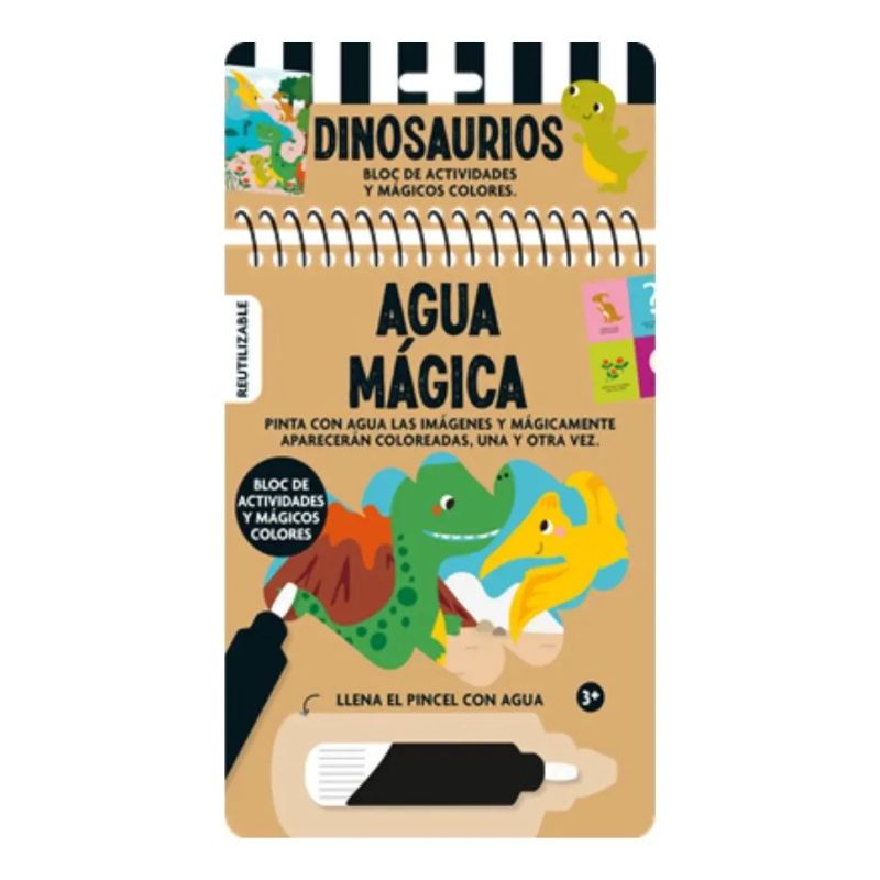 DINOSAURIOS - AGUA MAGICA - BLOC DE ACTIVIDADES Y MAGICOS COLORES - CARTONE (Nuevo)