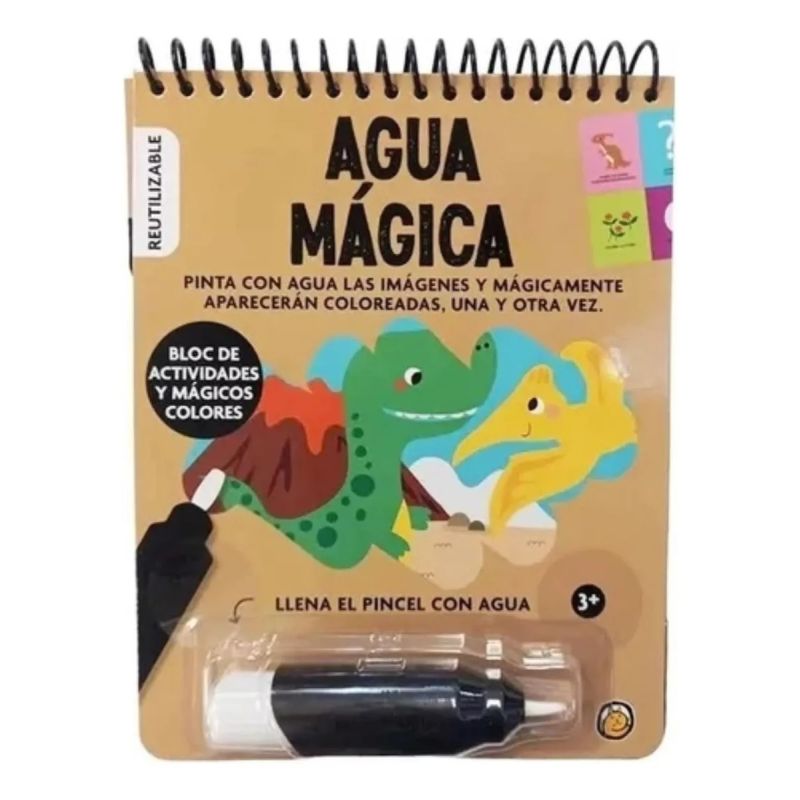 DINOSAURIOS - AGUA MAGICA - BLOC DE ACTIVIDADES Y MAGICOS COLORES - CARTONE (Nuevo) - Miniatura 2