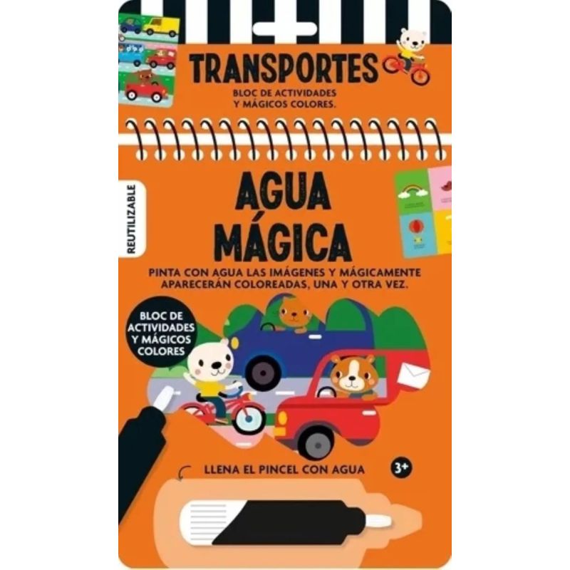 TRANSPORTES - AGUA MAGICA - BLOC DE ACTIVIDADES Y MAGICOS COLORES (Nuevo) - Miniatura 2