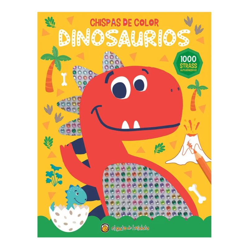 DINOSAURIOS - CHISPAS DE COLOR - 1000 STRASS AUTOADHESIVOS (Nuevo)