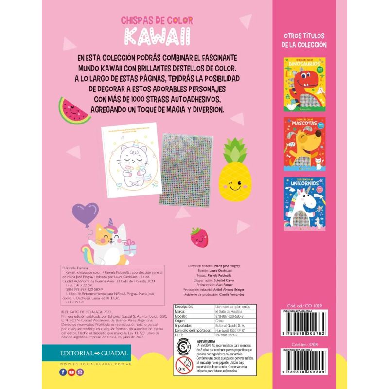 KAWAII - CHISPAS DE COLOR - 1000 STRASS AUTOADHESIVOS (Nuevo)