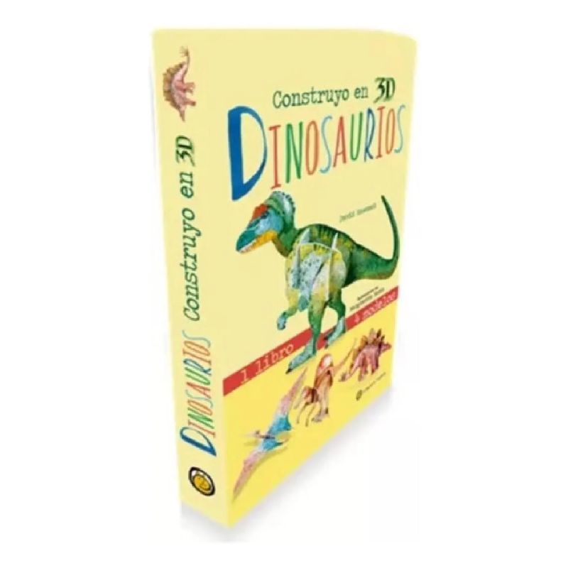 DINOSAURIOS - CONSTRUYO EN 3D - 1 LIBRO - 4 MODELOS (Nuevo)