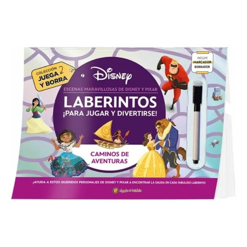 CAMINOS DE AVENTURAS - JUEGA Y BORRA LABERINTOS DISNEY (Nuevo)