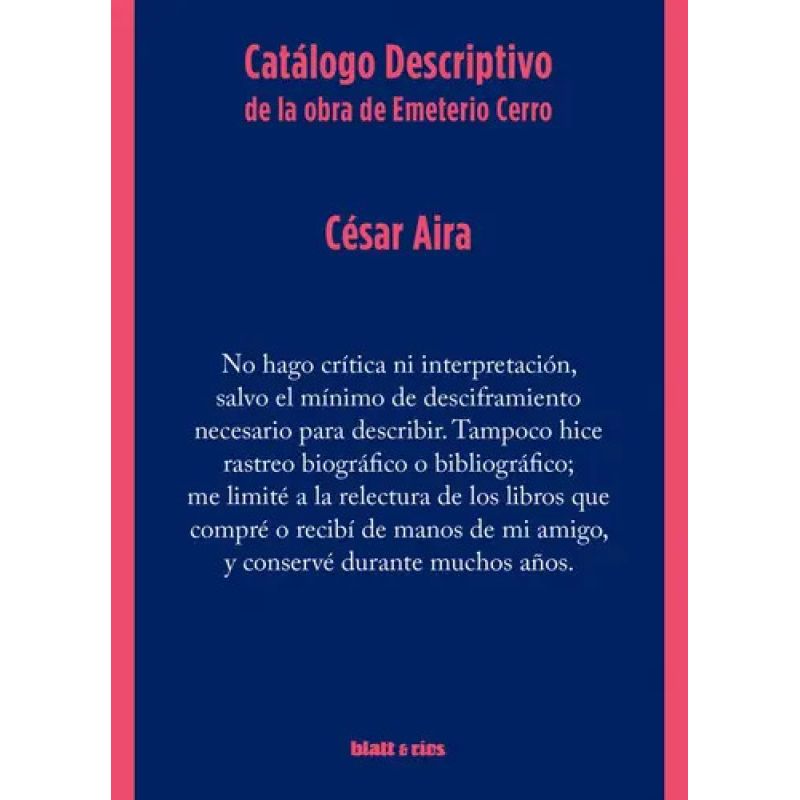 CATALOGO DESCRIPTIVO DE LA OBRA DE EMETERIO CERRO (Nuevo)