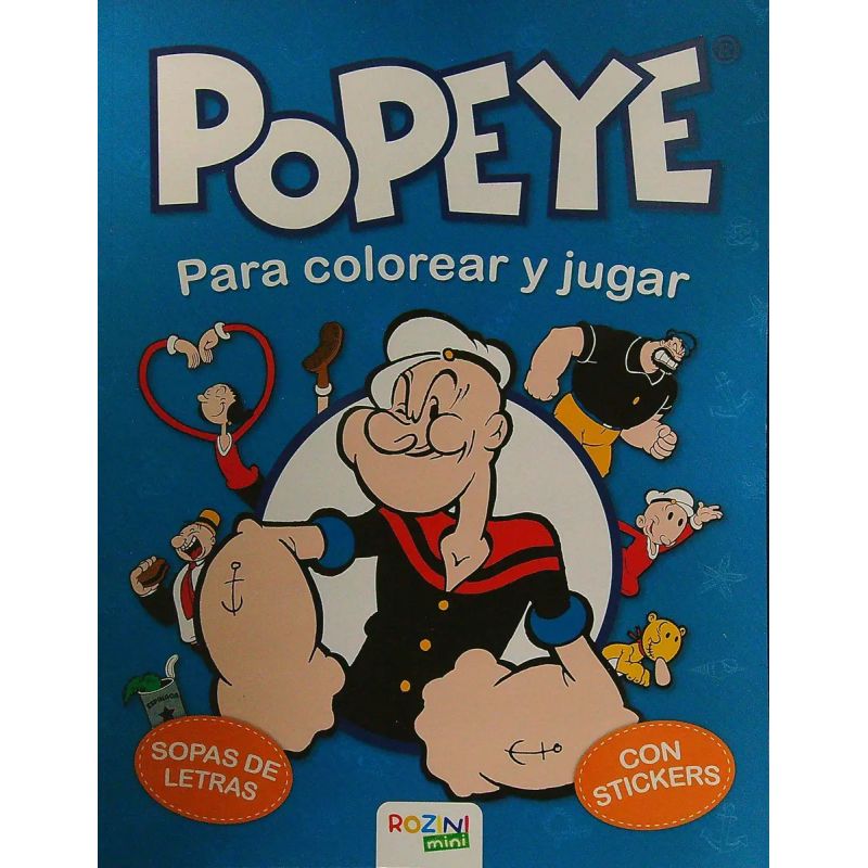 POPEYE PARA COLOREAR Y JUGAR - SOPA DE LETRAS - CON STICKERS (Nuevo)
