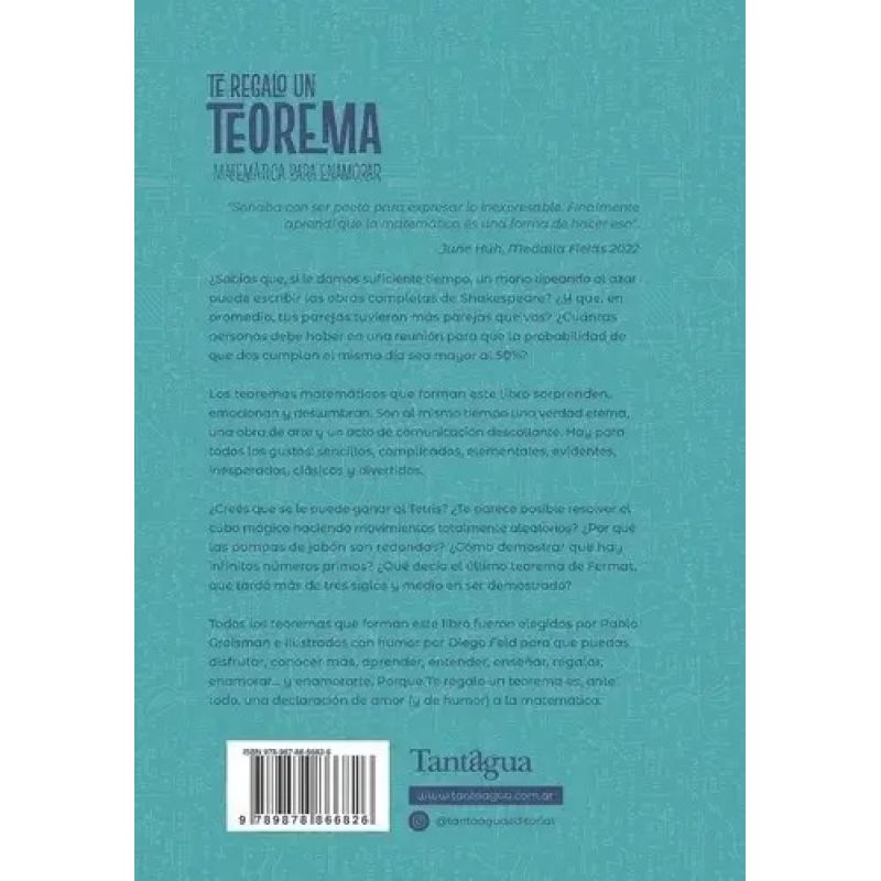 TE REGALO UN TEOREMA - MATEMATICA PARA ENAMORAR (Nuevo) - Miniatura 2