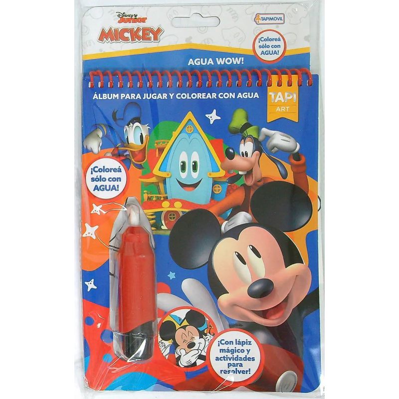 MICKEY - AGUA WOW - TAPI ART (CARTONE) INCLUYE LAPIZ MAGICO DE AGUA (Nuevo)