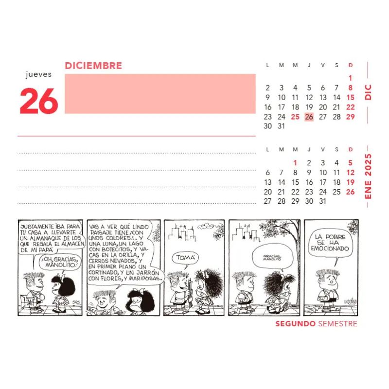 CALENDARIO 2024 MAFALDA CAJA - ROJO (Nuevo) - Miniatura 3
