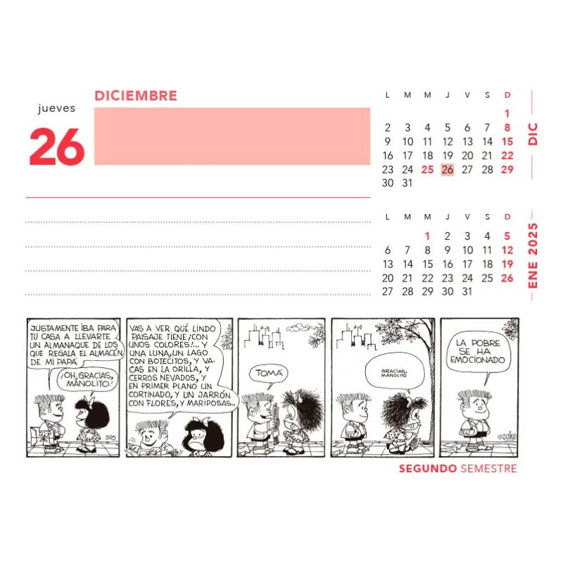 CALENDARIO 2024 MAFALDA CAJA - TURQUESA (Nuevo) - Miniatura 3