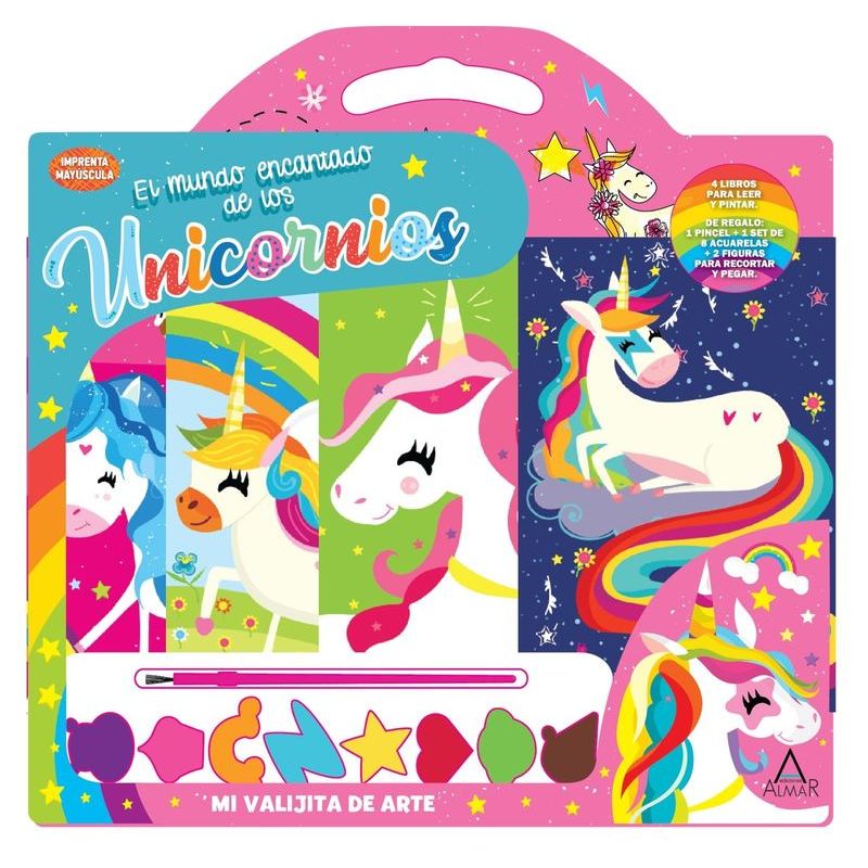 MUNDO ENCANTADO DE LOS UNICORNIOS, EL - MI VALIJITA DE ARTE - IMPRENTA MAYUSCULA (Nuevo)