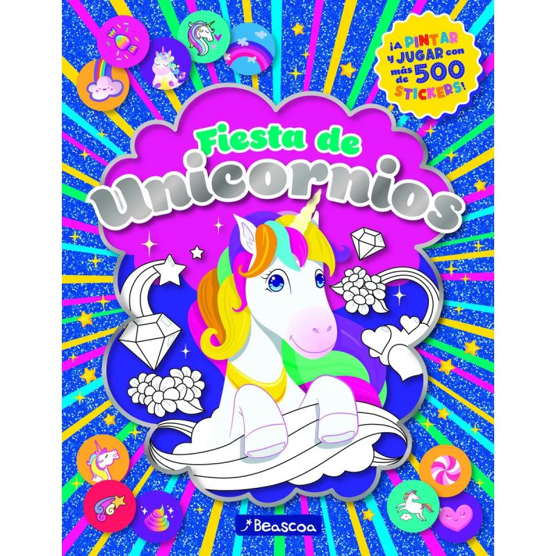 FIESTA DE UNICORNIOS - FIESTA DE STICKERS +500 (Nuevo)