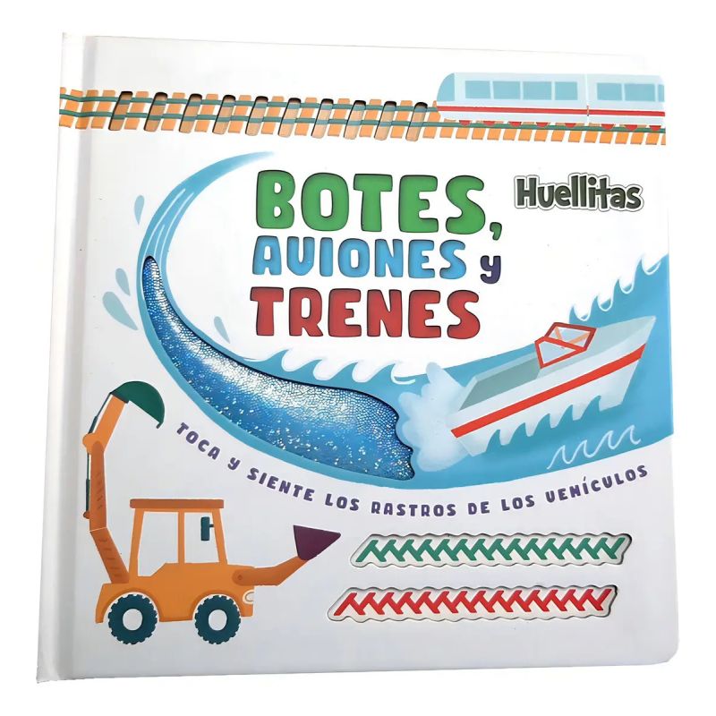 BOTES, AVIONES Y TRENES - HUELLITAS (CARTONE) - CON TEXTURAS (Nuevo)