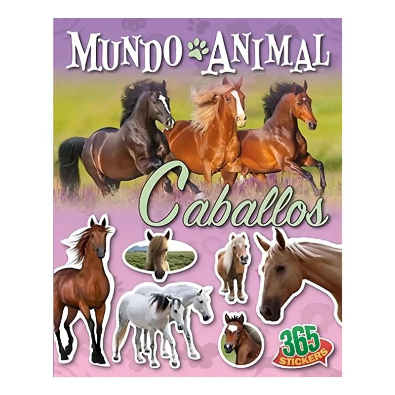 CABALLOS - MUNDO ANIMAL - 365 STICKERS (Nuevo)
