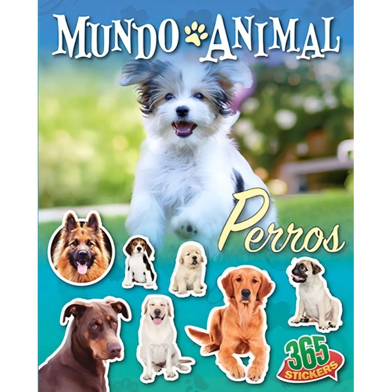 PERROS - MUNDO ANIMAL - 365 STICKERS (Nuevo)