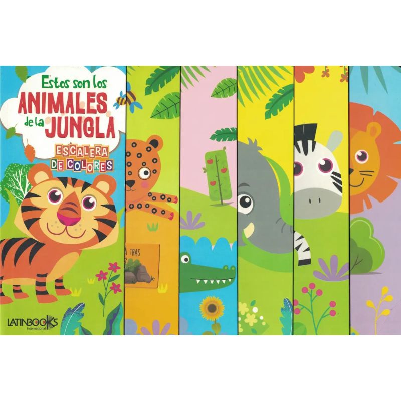 ESTOS SON LOS ANIMALES DE LA JUNGLA - ESCALERA DE COLORES - CARTONE (Nuevo)