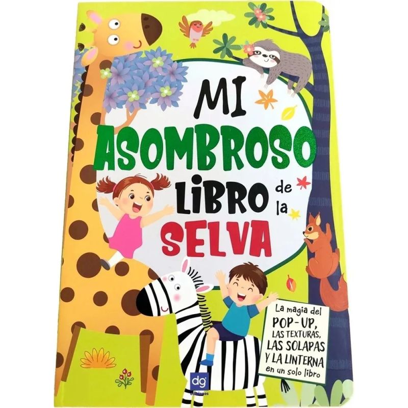 MI ASOMBROSO LIBRO DE LA SELVA - POP UP - CARTONE - TEXTURAS - SOLAPAS (Nuevo)