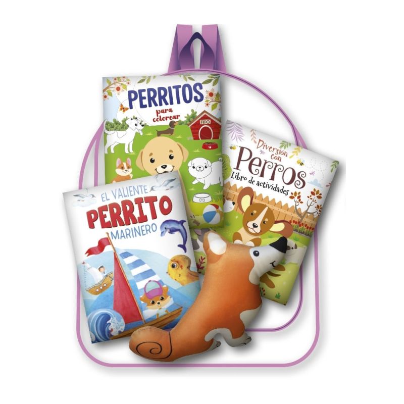 PERRITOS - DIVERSION PARA LLEVAR - MOCHILA + LIBROS (Nuevo)