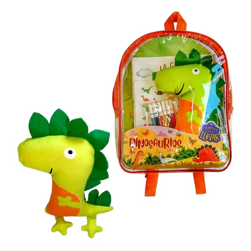 DINOSAURIOS - DIVERSION PARA LLEVAR - MOCHILA + LIBROS (Nuevo)