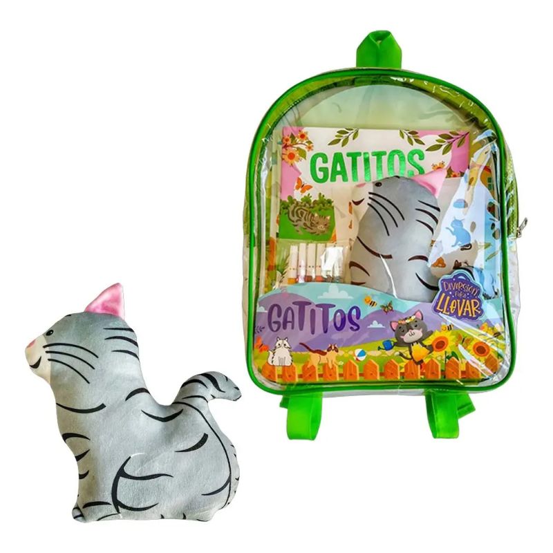 GATITOS - DIVERSION PARA LLEVAR - MOCHILA + LIBROS (Nuevo)