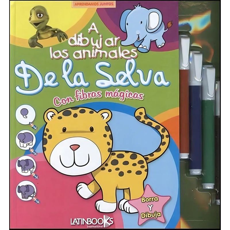 A DIBUJAR LOS ANIMALES DE LA SELVA (CON FIBRAS PARA PINTAR Y BORRAR) (Nuevo)