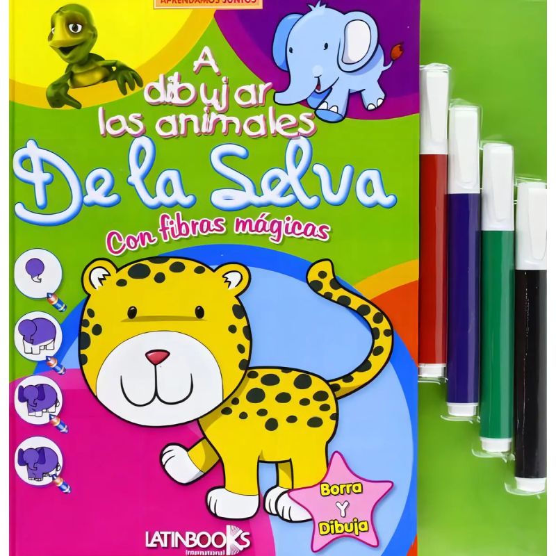 A DIBUJAR LOS ANIMALES DE LA SELVA (CON FIBRAS PARA PINTAR Y BORRAR) (Nuevo) - Miniatura 2