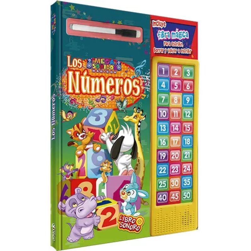 NUMEROS, LOS - MEGA SONIDOS MAGICOS (CARTONE) - CON FIBRA PARA ESCRIBIR Y BORRAR