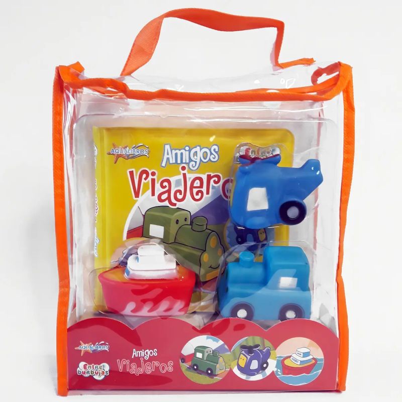 AMIGOS VIAJEROS - AQUALIBROS - ENTRE BURBUJAS (LIBRO DE BAÑO CON JUGUETES) (Nuevo)