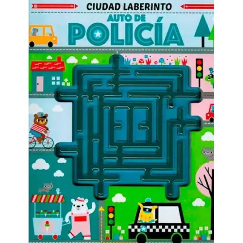 AUTO DE POLICIA - CIUDAD LABERINTO (LABERINTO PLASTICO + BOLA METALICA) (Nuevo)