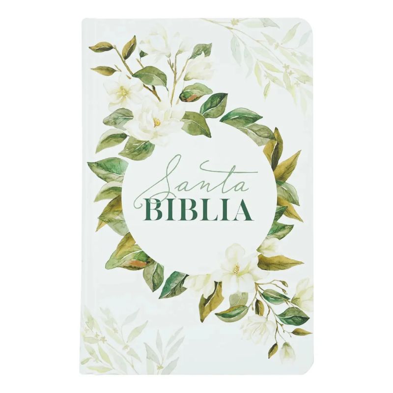 BIBLIA RVR 1960 LETRA GRANDE - TD CON FLORES BLANCAS Y CANTOS PINTADOS (Nuevo)