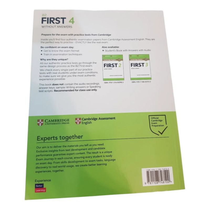 Cambridge English First 4 - B2 Student`s Kel Ediciones (Usado) - Miniatura 2