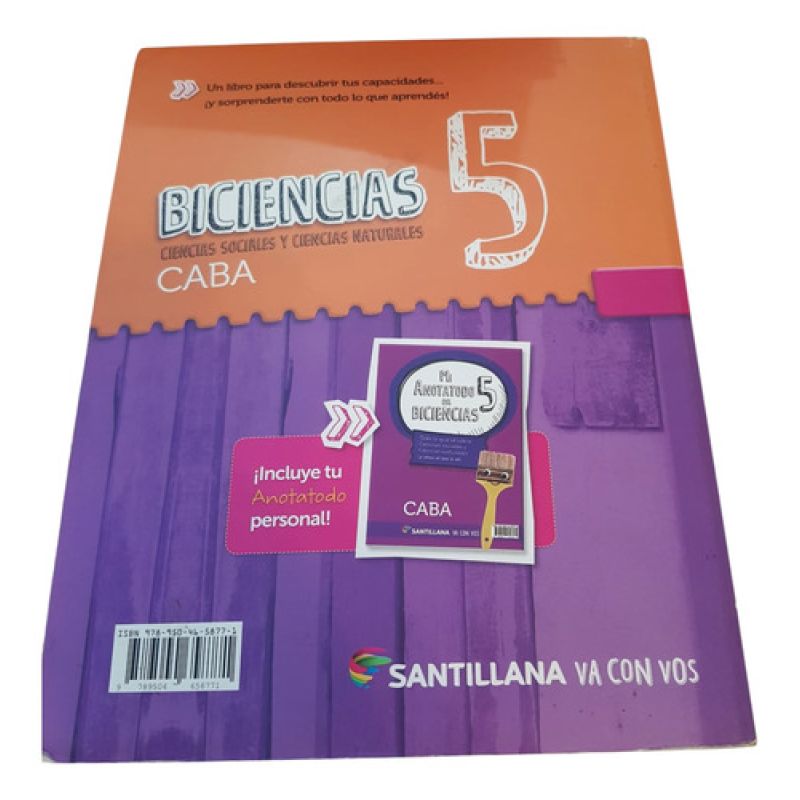 Biciencias 5 - Va Con Vos Caba Santillana, De Carabajal, Ben (Usado) - Miniatura 2