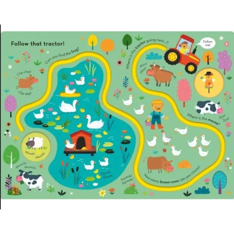 FOLLOW THAT TRACTOR! - TRACE THE TRAILS - BOARD BOOK (Nuevo) - Miniatura 2