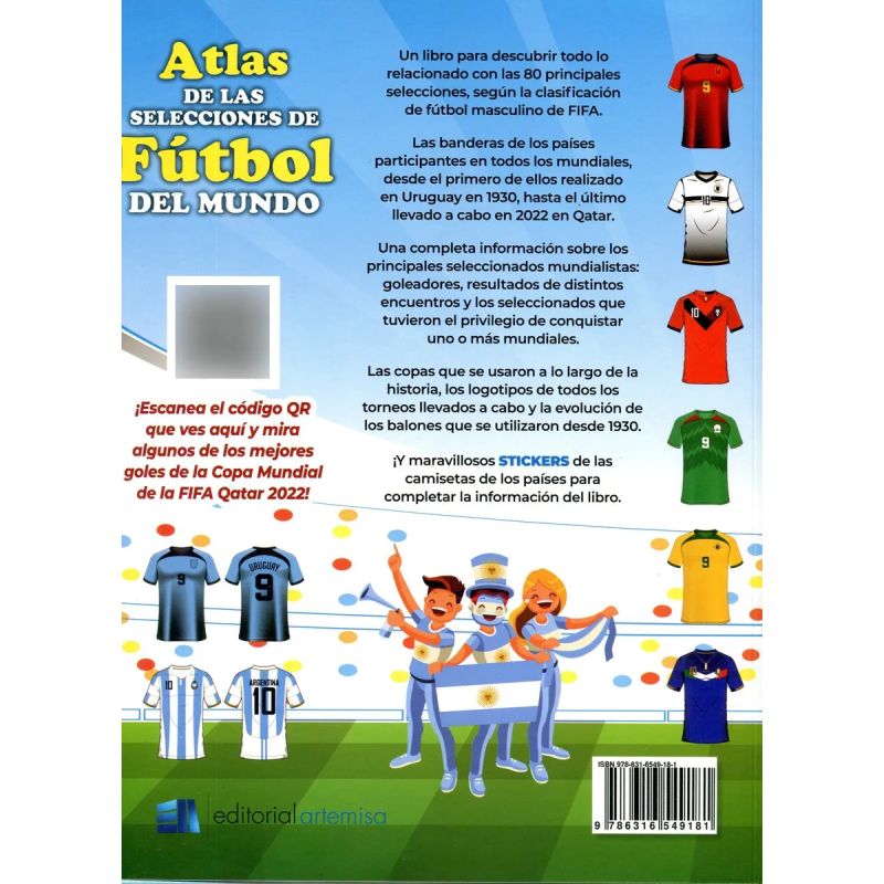 ATLAS DE LA SELECCIONES DE FUTBOL DEL MUNDO - CON STICKERS DE LAS CAMISETAS DE LOS PAISES (Nuevo) - Miniatura 4