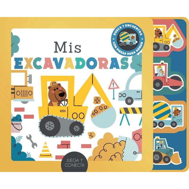 MIS EXCAVADORAS - JUEGA Y CONECTA - CARTONE (Nuevo)