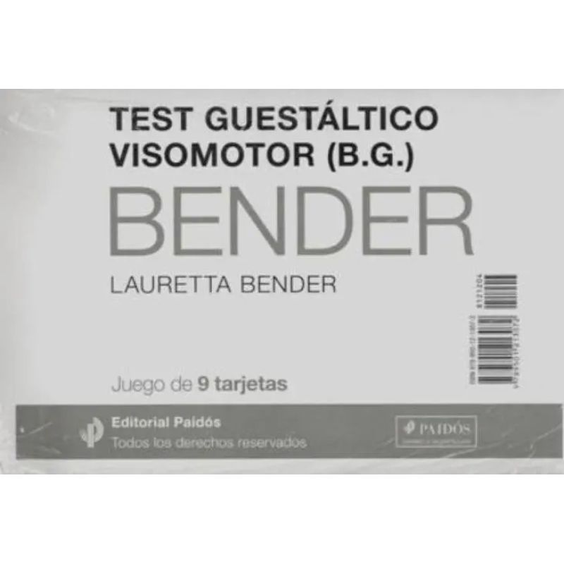TEST GUESTALTICO VISOMOTOR - JUEGO TARJETA BENDER NV (Nuevo)