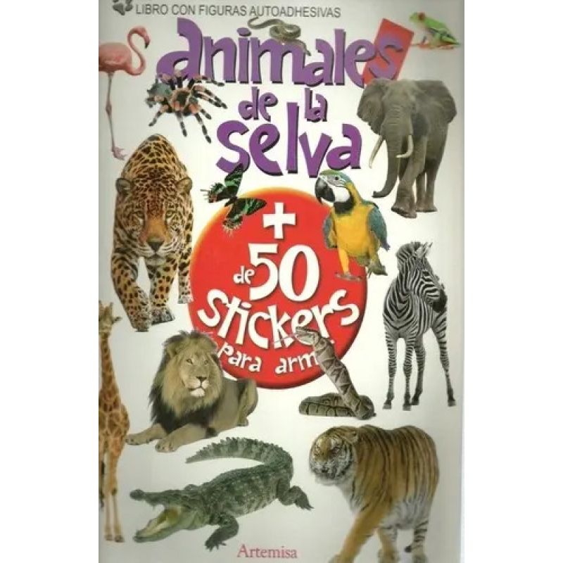 ANIMALES DE LA SELVA - LIBROS PARA ARMAR - CON STICKERS (Nuevo)