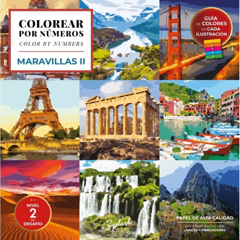 COLOREAR POR NUMEROS - MARAVILLAS 2 (Nuevo)