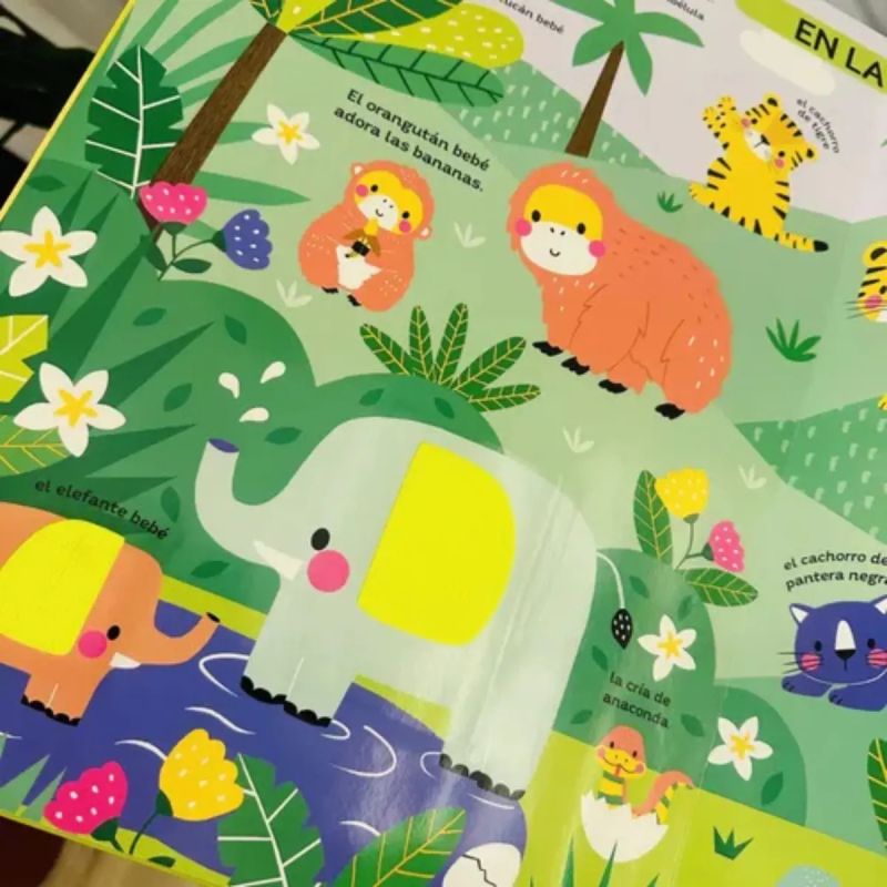 MI LIBRO GIGANTE PARA APRENDER - ANIMALES BEBES - CARTONE (Nuevo) - Miniatura 2