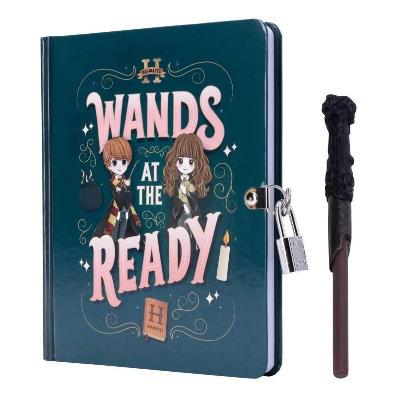 HARRY POTTER: WANDS AT THE READY LOCK & KEY DIARY - HB
