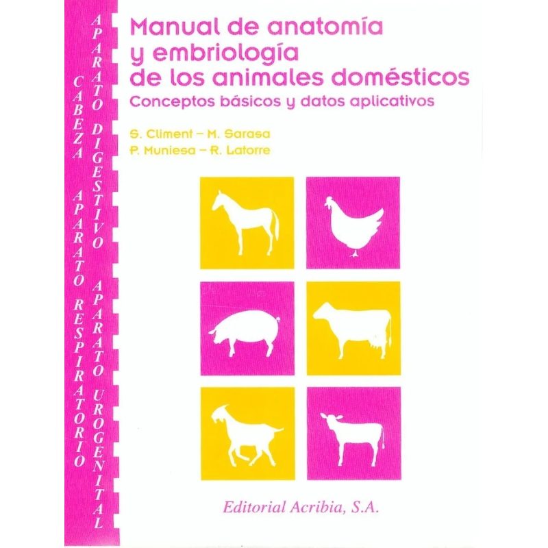 MANUAL DE ANATOMIA Y EMBRIOLOGIA DE LOS ANIMALES DOMESTICOS CONCEPTOS BASICOS Y DATOS APLICATIVOS