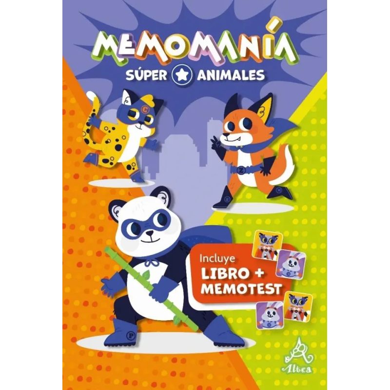 MEMOMANIA SUPER ANIMALES (LIBRO+MEMOTEST) (48 FICHAS) (+3 AÑOS) (CAJA)