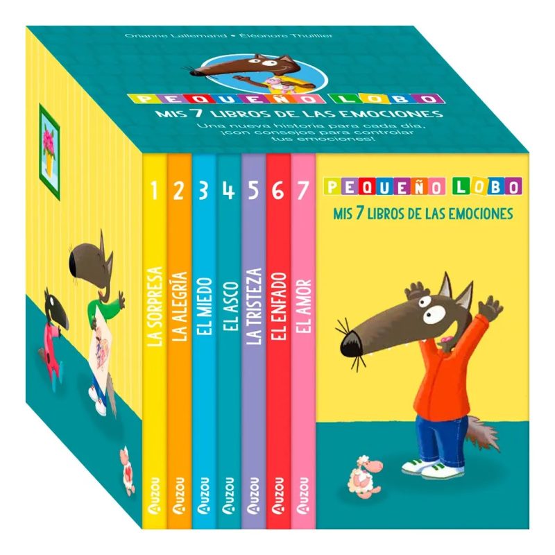 PEQUEÑO LOBO MIS 7 LIBROS DE LAS EMOCIONES (ESTUCHE 7 LIBROS) (CARTONE) (CAJA)