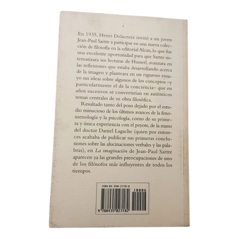 La Imaginación -jean-paul Sartre - Edhasa (Usado) - Miniatura 2