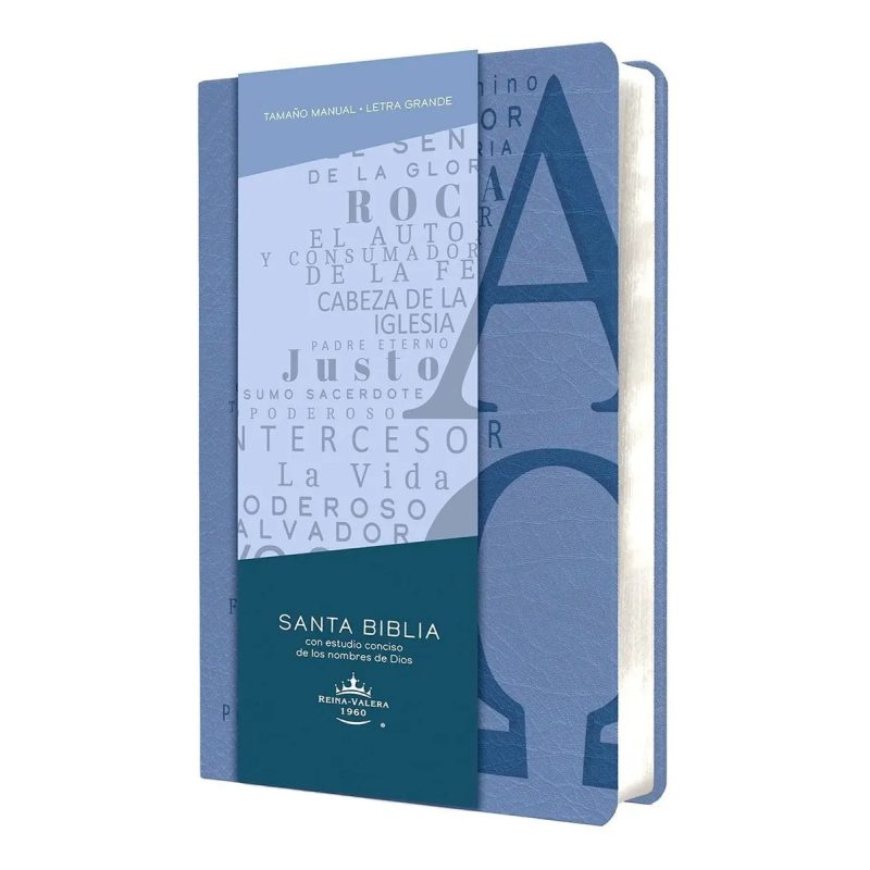 BIBLIA RVR 1960 LETRA GDE - SIMIL PIEL AZUL CELESTE CON NOMBRES DE DIOS