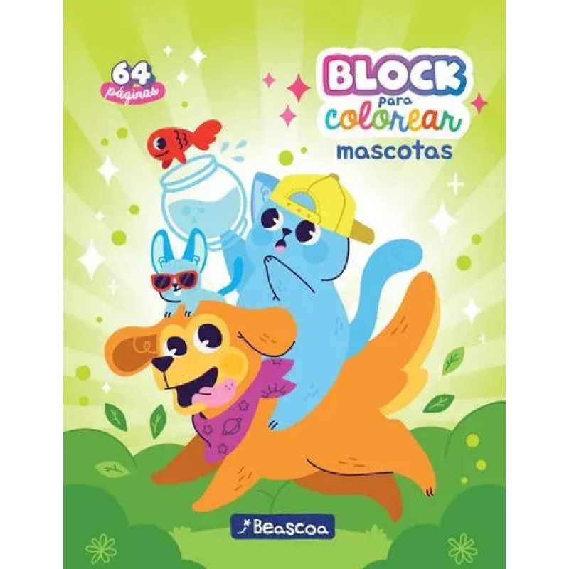 BLOCK PARA COLOREAR ANILLADO - MASCOTAS