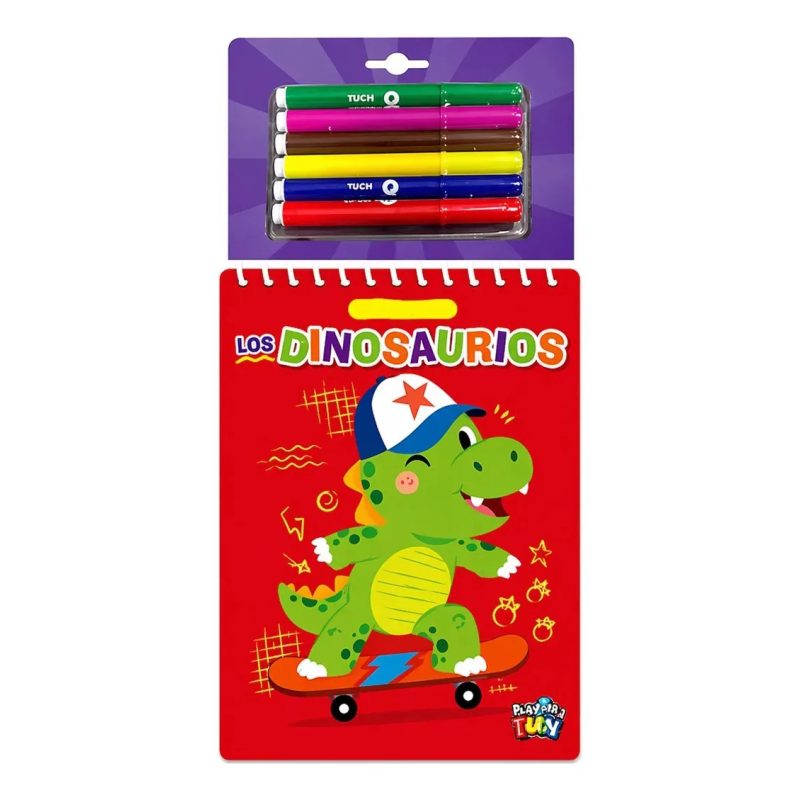 COLOREO CON NUMEROS-LOS DINOSAURIOS + 6 FIBRAS