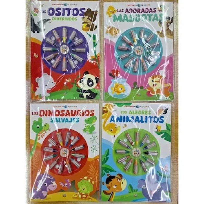 UN MUNDO DE COLORES-MIS ADORADAS MASCOTAS (incluye 12 crayones)